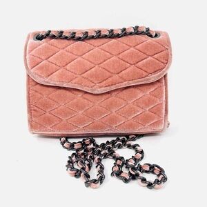 Rebecca Minkoff Pink Quilted Tan Chain Strap Bag
